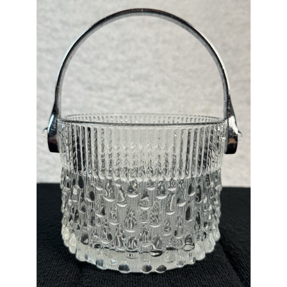 MCM Glass and Chrome Ice Bucket Made Exclusively for Teleflora - Made in France